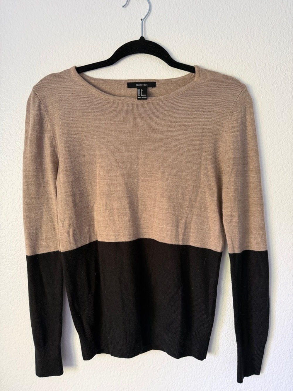 Forever 21 Colorblock Crewneck Sweater